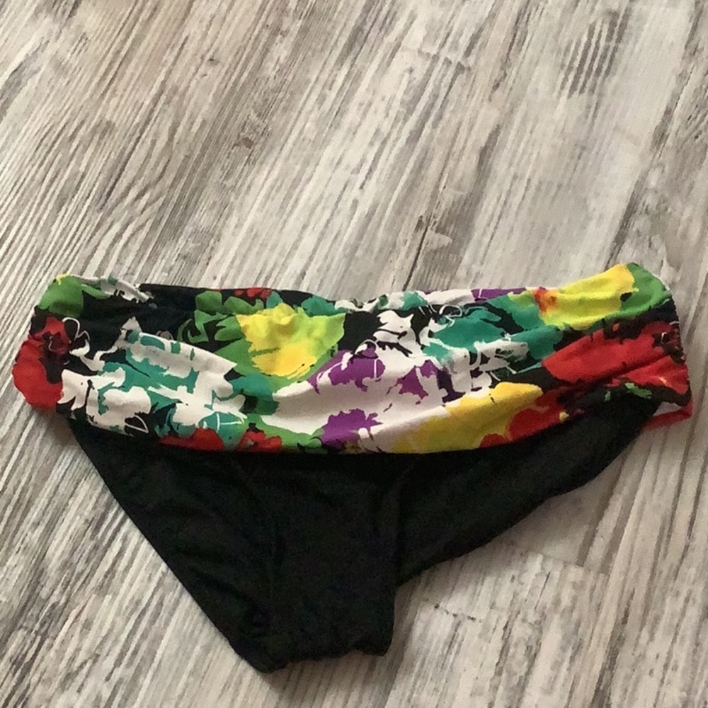 COLE of California bikini bottom  S NWOT black red yellow green white st…
